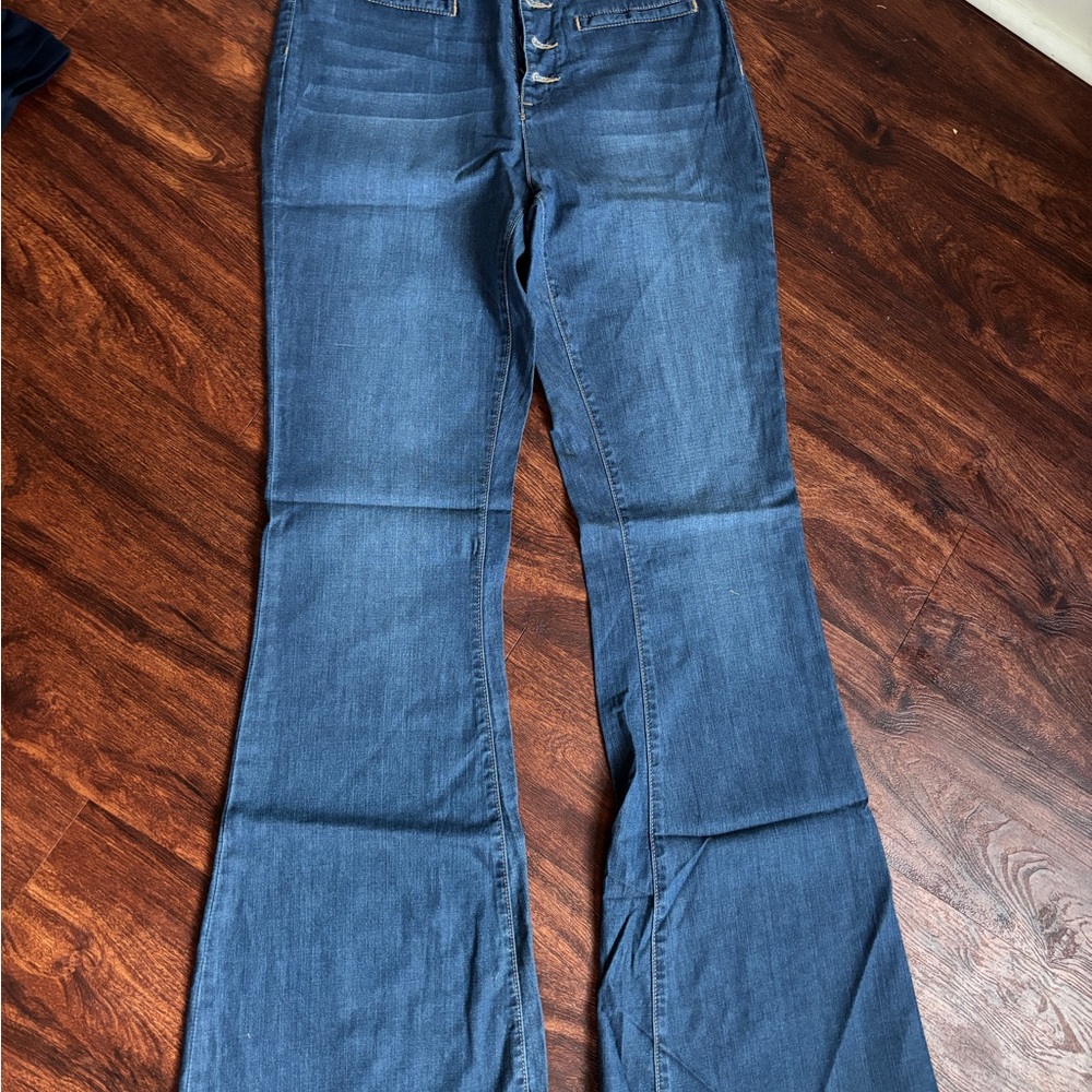 JustFab Blue Flare Denim Jeans